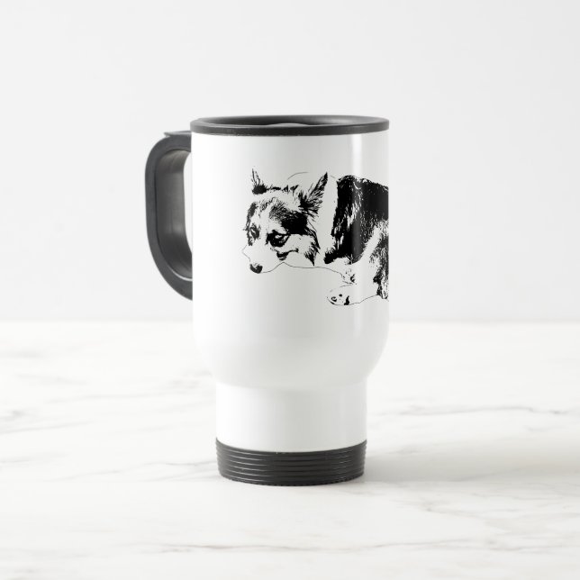 Road Corgi, Grounded Sips Travel Mug (Front Left)