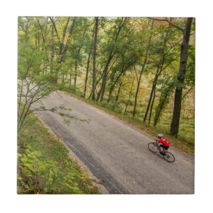 Road Cycling On Rural Country Road Tile