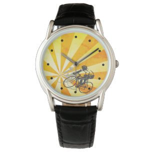Road Cyclists and Retro Sunburst Bikers Biking Watch