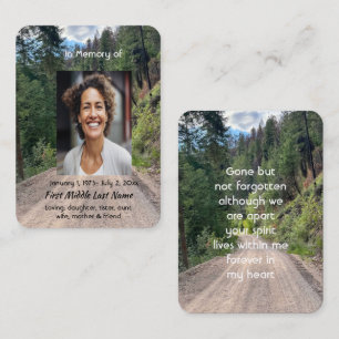 Road Forest Memorial Prayer Card Photo Keepsake