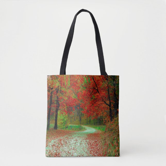 ROAD FOREST TREES BOTANICAL NATURE LANDSCAPE   TOTE BAG (Front)