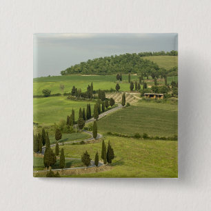 Road from Pienza to Montepulciano, 2 Inch Square Button