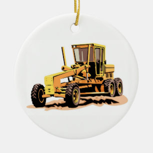 Road Grader Ceramic Ornament