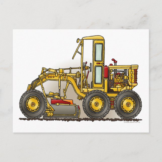 Road Grader Construction Post card (Front)