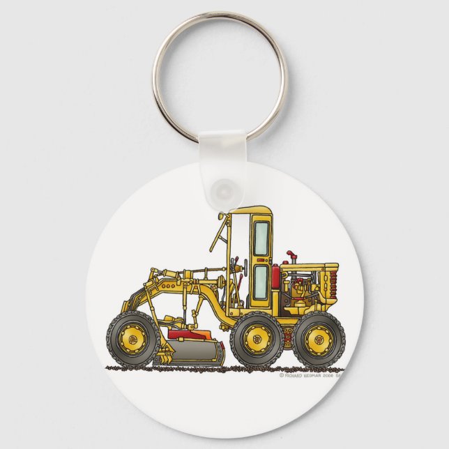 Road Grader Dirt Scraper Construction Key Chains (Front)