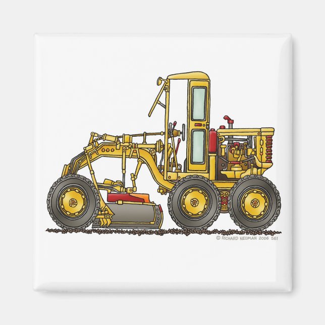 Road Grader Dirt Scraper Construction Magnets (Front)