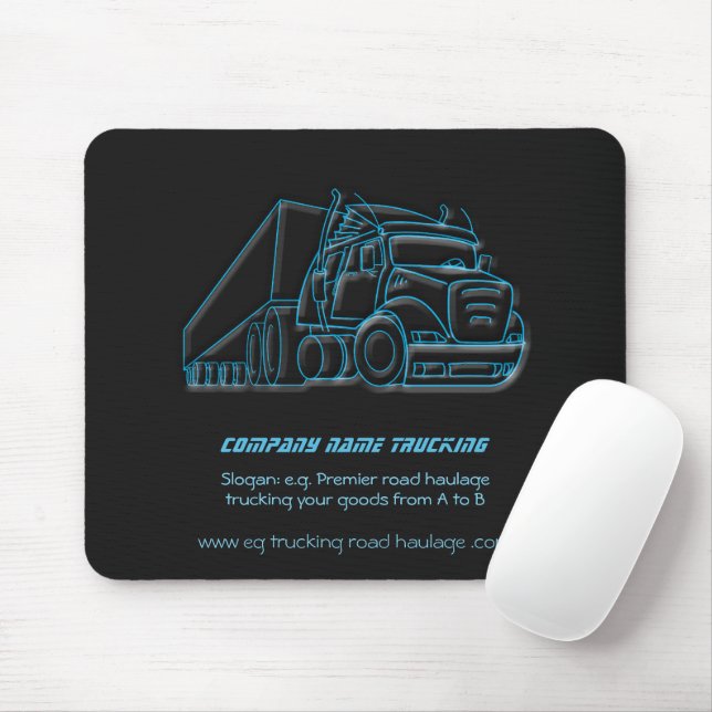 Road Haulage Semi-Truck blue logo Mouse Pad (With Mouse)