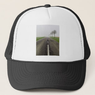 Road in fog leads to nothing trucker hat