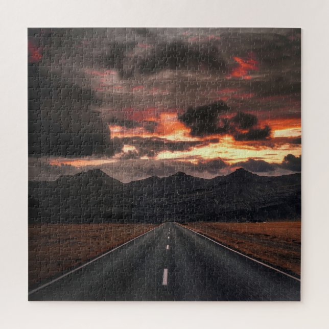 Road into Mountain Sunset Jigsaw Puzzle (Vertical)