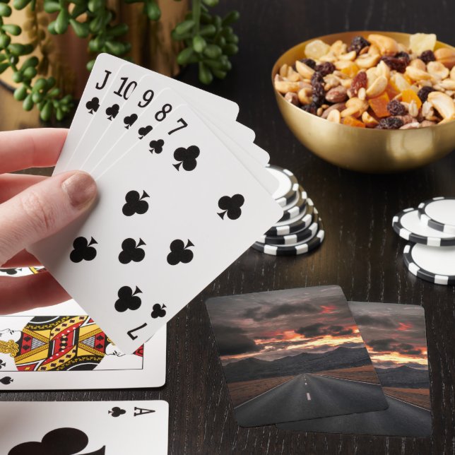 Road into Mountain Sunset Playing Cards (In Situ)