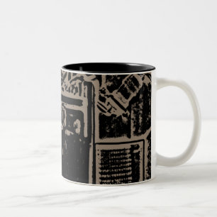 Road King, Sand Posterized Graphic Two-Tone Coffee Mug