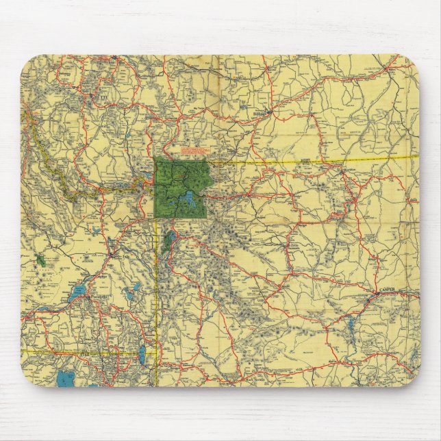 Road map Idaho, Mont, Wyo map Mouse Pad (Front)