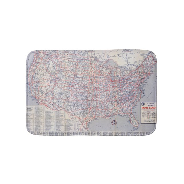 Road map United States Bath Mat (Front)
