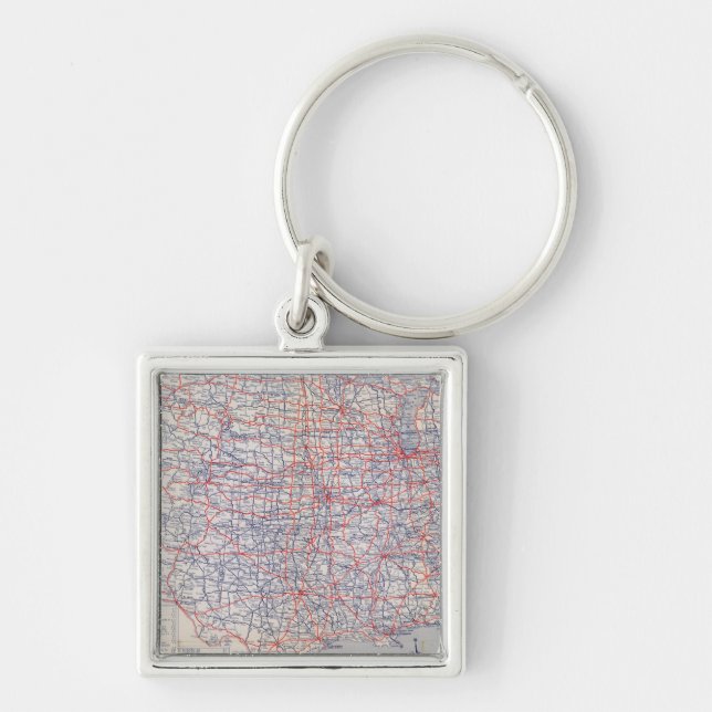 Road map United States Keychain (Front)