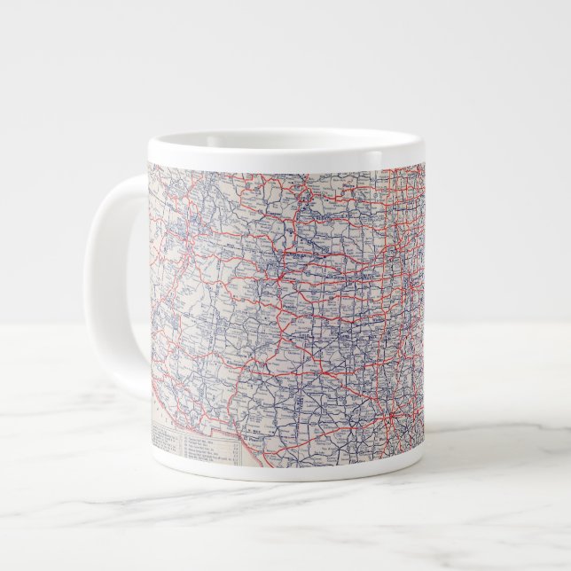 Road map United States Large Coffee Mug (Front Left)