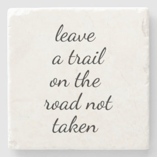 Road Not Taken Marble Stone Coaster