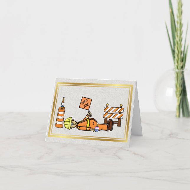 Road or Highway Worker Birthday Card (Front)