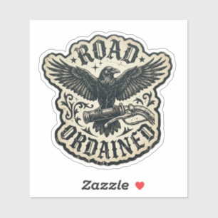 Road Ordained Raven Biker Handlebar Sticker