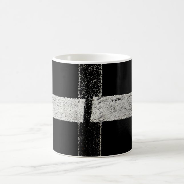 Road Painted Cross Lines Coffee Mug (Center)