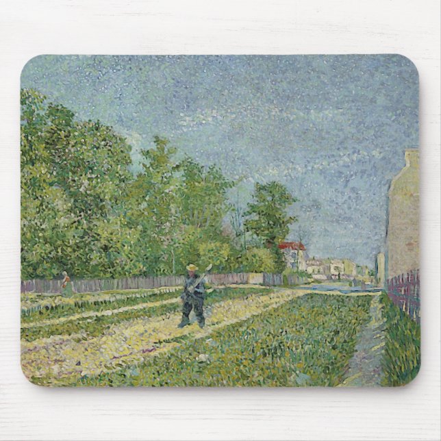 Road, Peasant Shouldering Spade, Van Gogh Fine Art Mouse Pad (Front)