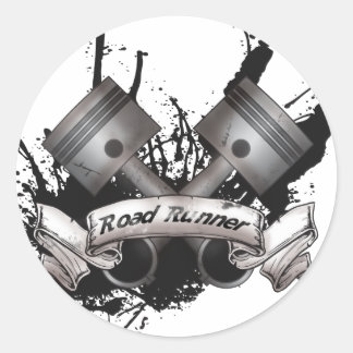 Road Race Classic Round Sticker