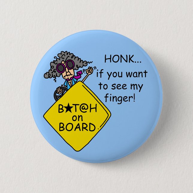 Road Rage Humour 2 Inch Round Button (Front)
