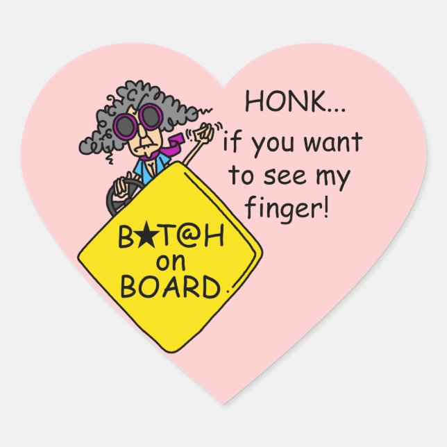 Road Rage Humour Heart Sticker (Front)