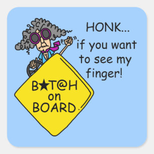 Road Rage Humour Square Sticker