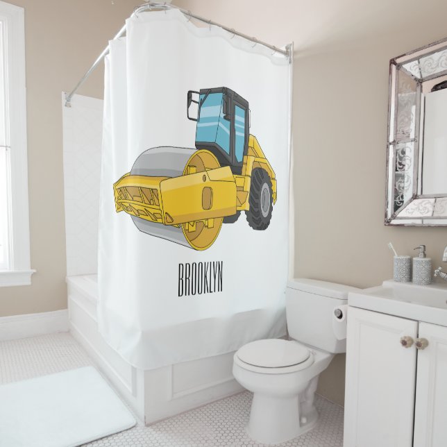 Road roller cartoon illustration (In Situ)