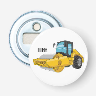 Road roller cartoon illustration bottle opener
