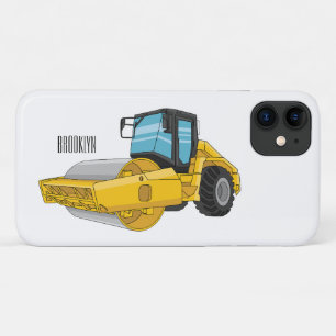 Road roller cartoon illustration iPhone 11 case