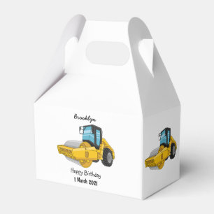 Road roller cartoon illustration favor box