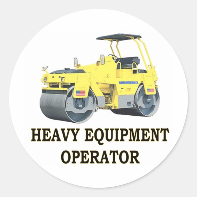 ROAD ROLLER CLASSIC ROUND STICKER (Front)