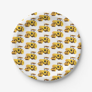 Road Roller Compactor Construction Truck Paper Plate