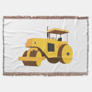 Road Roller Compactor Construction Truck Throw Blanket