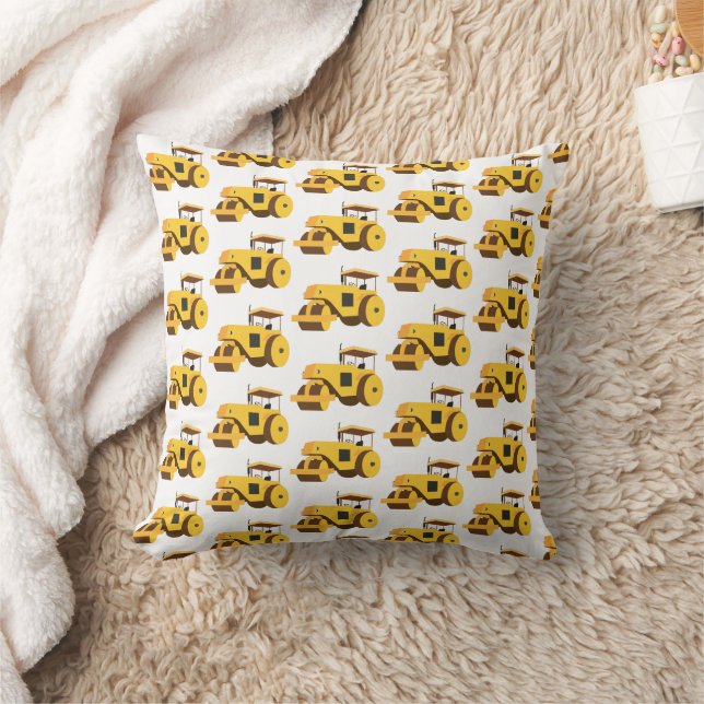 Road Roller Compactor Construction Truck Throw Pillow (Blanket)