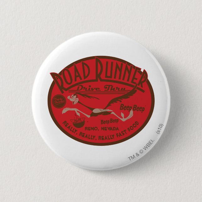 ROAD RUNNER™ Drive Thru 2 Inch Round Button (Front)