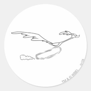 ROAD RUNNER™ Running Fast Classic Round Sticker