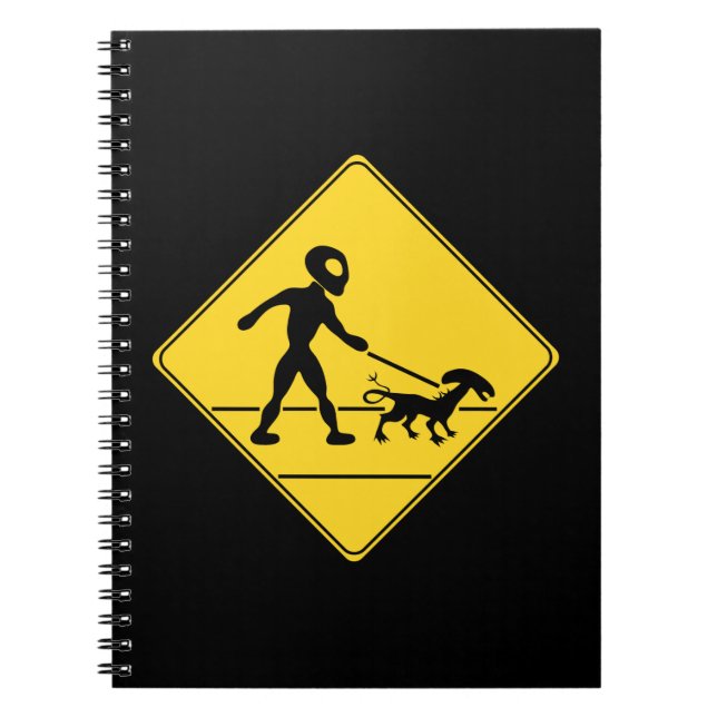 Road Sign- Alien Crossing Notebook (Front)