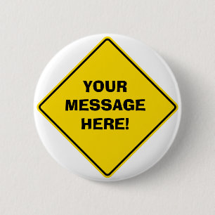 Road Sign Badge 2 Inch Round Button