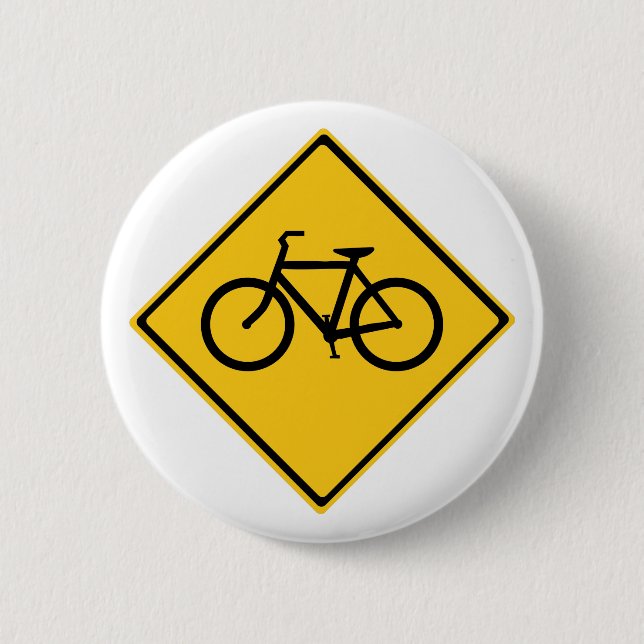 Road Sign Bicycle 2 Inch Round Button (Front)