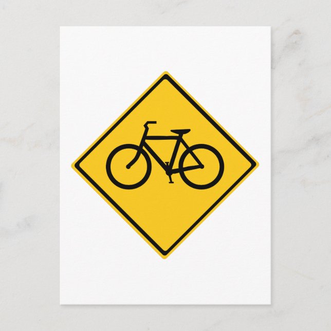 Road Sign Bicycle Postcard (Front)
