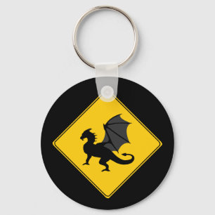 Road Sign- Dragon Keychain