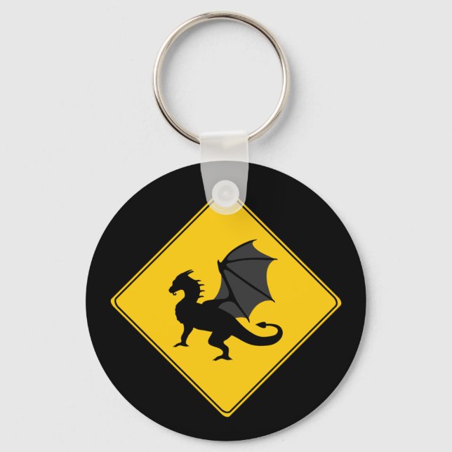 Road Sign- Dragon Keychain (Front)