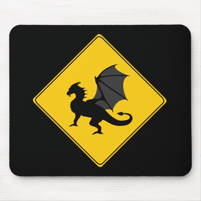 Road Sign- Dragon Mousepad (Front)