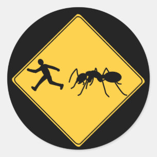 Road Sign- Giant Ant Classic Round Sticker