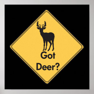 Road Sign- Got Deer? Poster