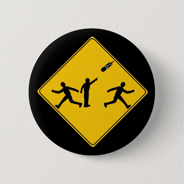 Road Sign- Meteor 2 Inch Round Button (Front)