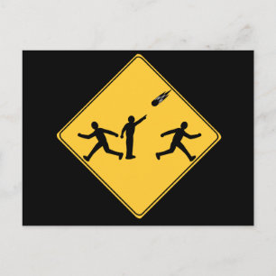Road Sign- Meteor Postcard