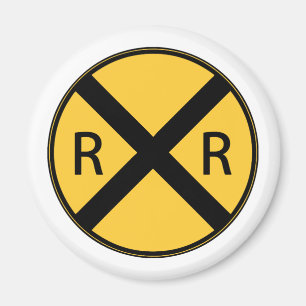 Road Sign Railroad Crossing Magnet
